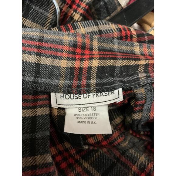 House Of Fraser Vintage Pleated Plaid Skirt Size 18 - Picture 6 of 7